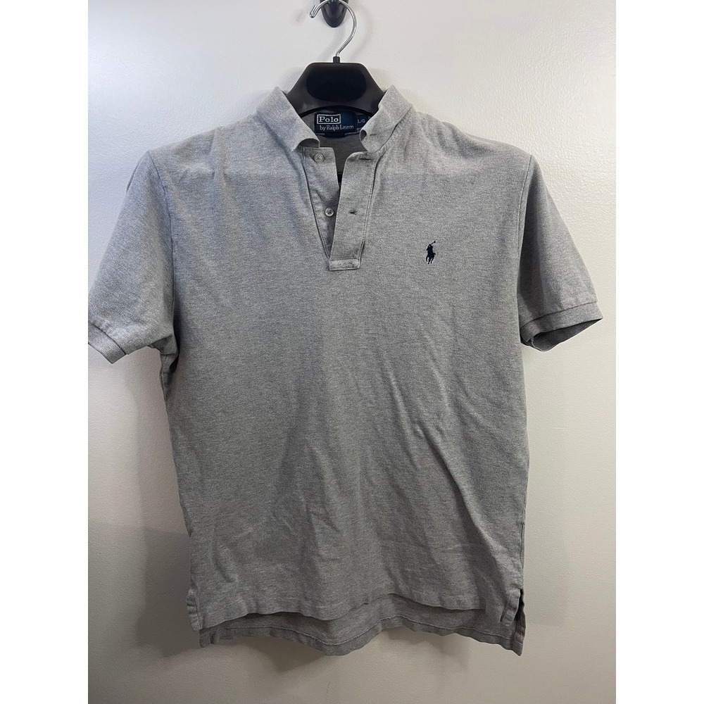 Polo Ralph Lauren Mens Gray Classic Fit Polo Shirt Size L G